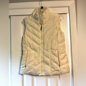 EDDIE BAUER premium goose down puffer vest in cream
